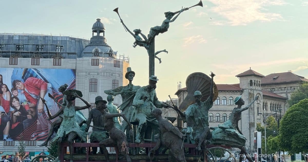 sculpture representing arts and culture in the northern part of Bucharest